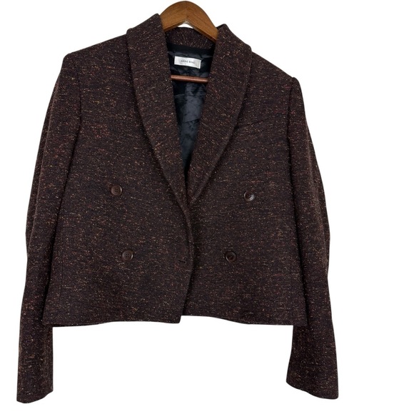 Anine Bing Brown Tweed Blazer with Metallic Accents SZ Medium - Picture 10 of 13